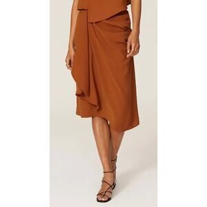 Mossi Orange Draped Skirt French 36 US 4